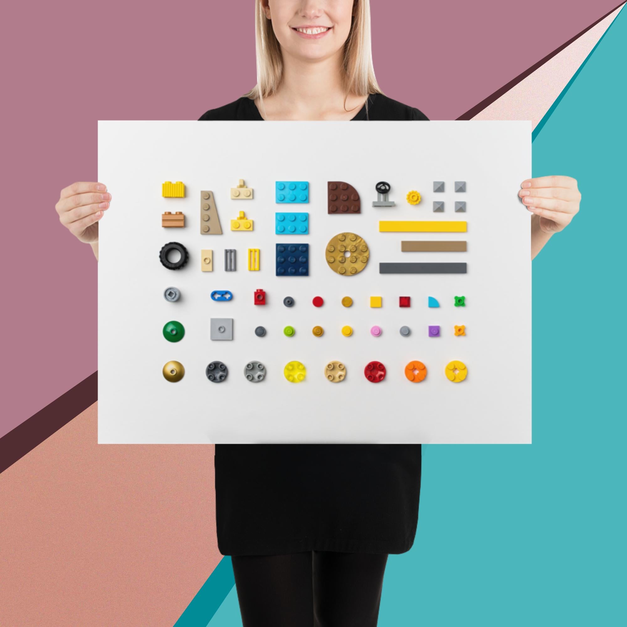 StudBee - Lego Bricks Knolled - Art Print Poster - StudBee