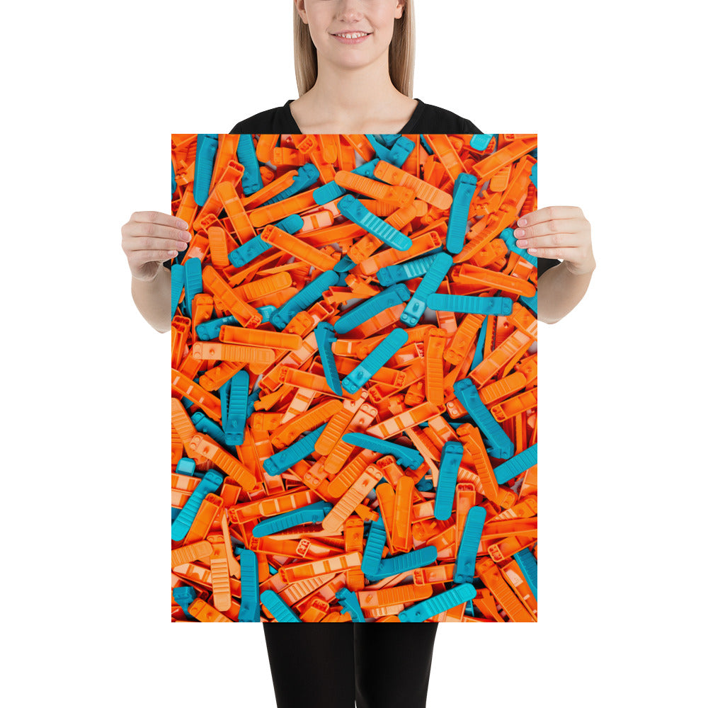 StudBee - Lego Brick Separator Wall Art Print — Turquoise & Orange - StudBee