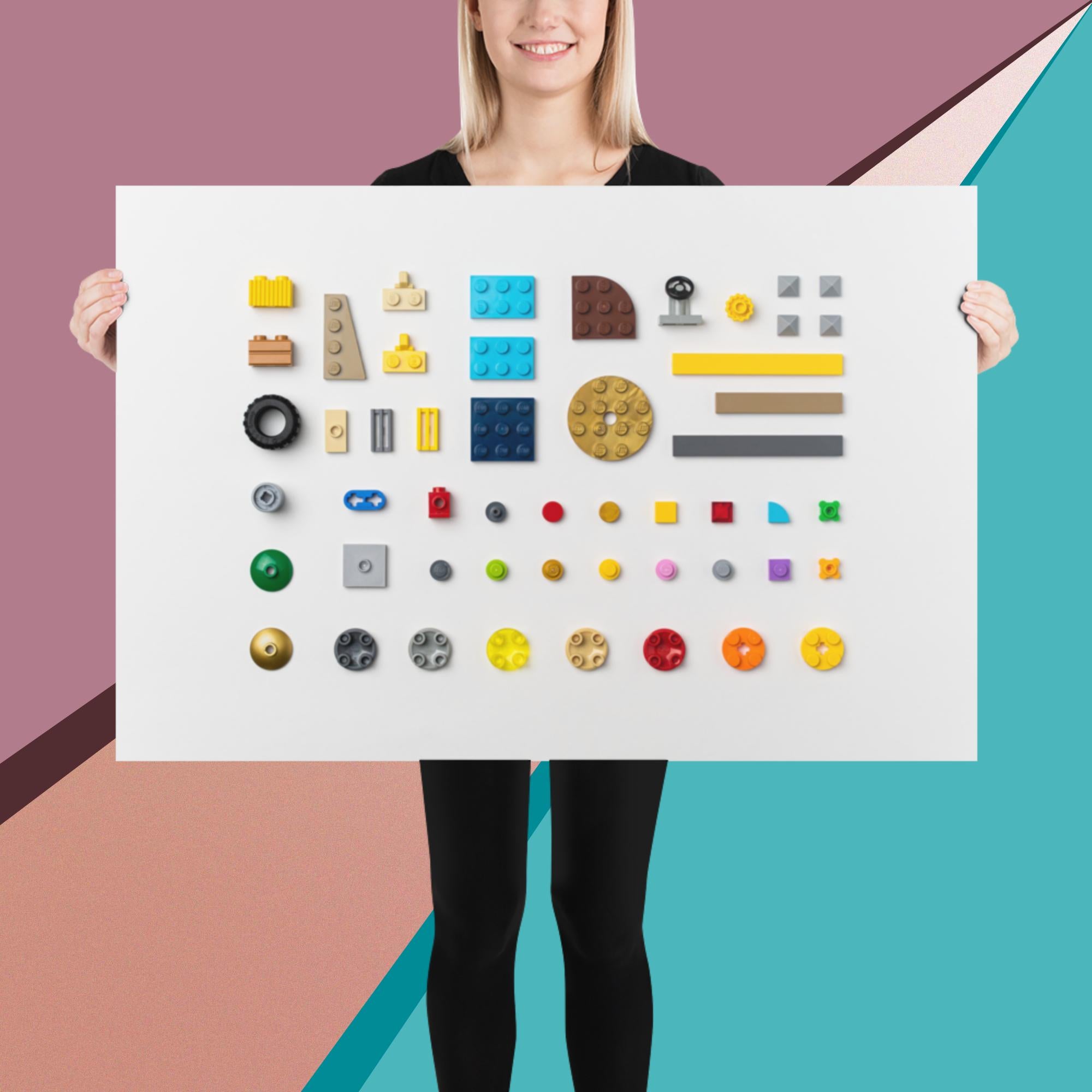 StudBee - Lego Bricks Knolled - Art Print Poster - StudBee