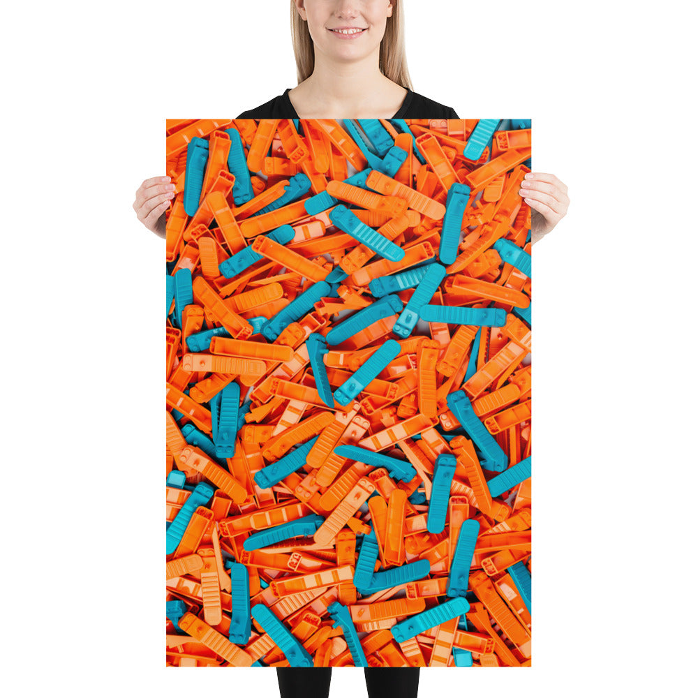 StudBee - Lego Brick Separator Wall Art Print — Turquoise & Orange - StudBee