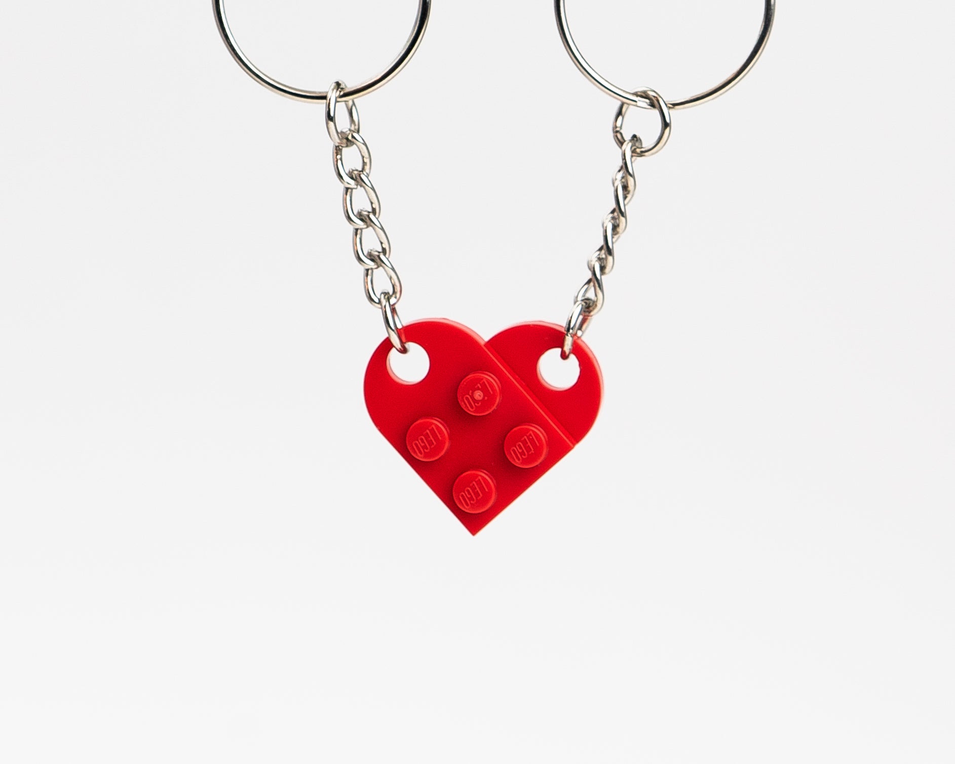 Lego Heart Keychain for Two