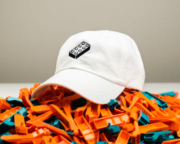 Classic dad hat with Lego brick embroidery