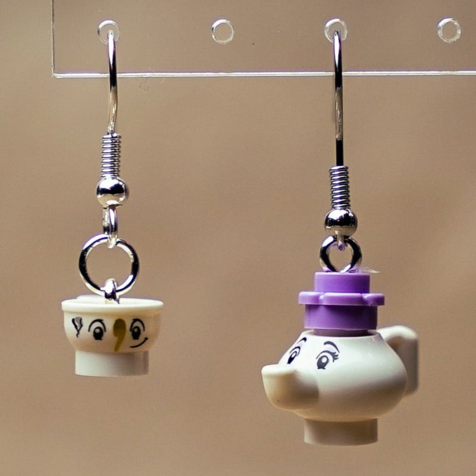 StudBee - Beastly Cupboard LEGO® Earrings with Enchanted Mom Teapot & Son Chip - StudBee