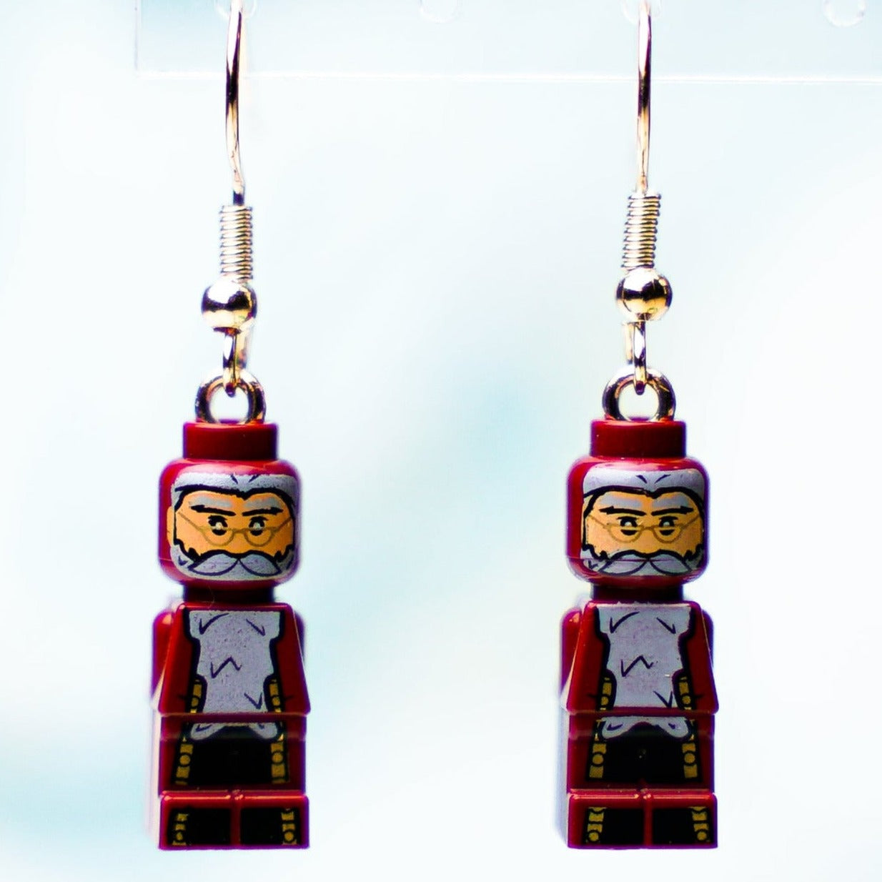 StudBee - Micro Dumbledore Wizard Earrings | Handcrafted with Authentic LEGO® Bricks | Harry Potter - StudBee