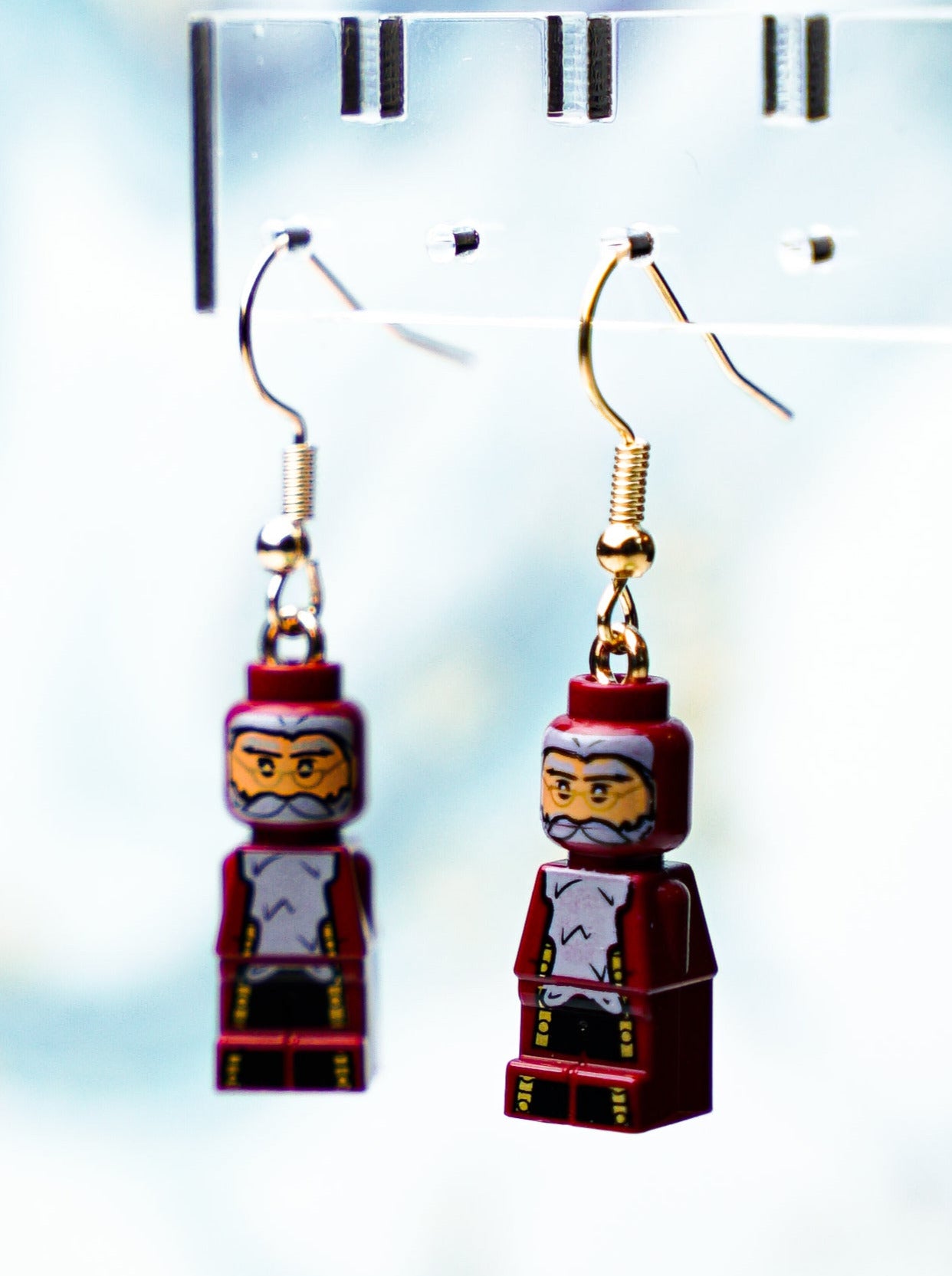 StudBee - Micro Dumbledore Wizard Earrings | Handcrafted with Authentic LEGO® Bricks | Harry Potter - StudBee