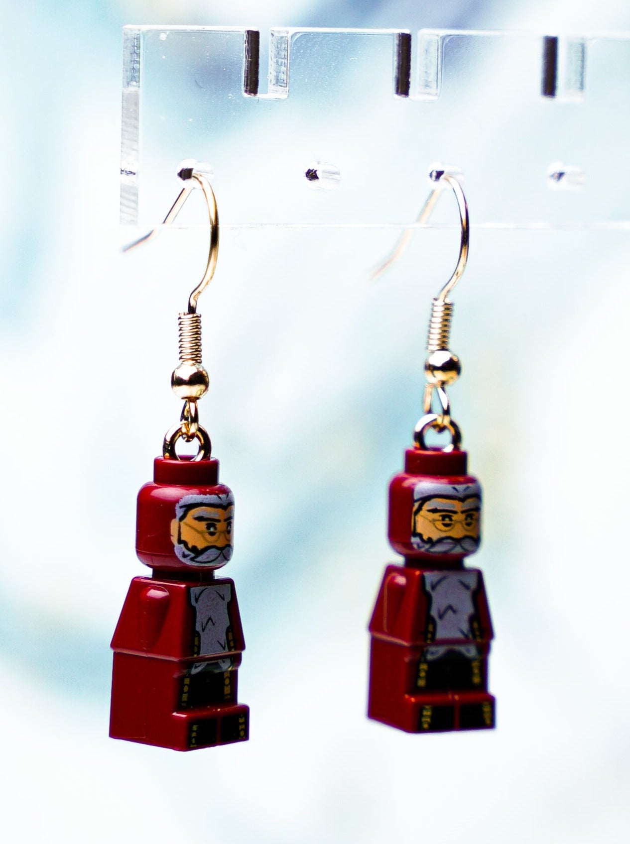 StudBee - Micro Dumbledore Wizard Earrings | Handcrafted with Authentic LEGO® Bricks | Harry Potter - StudBee