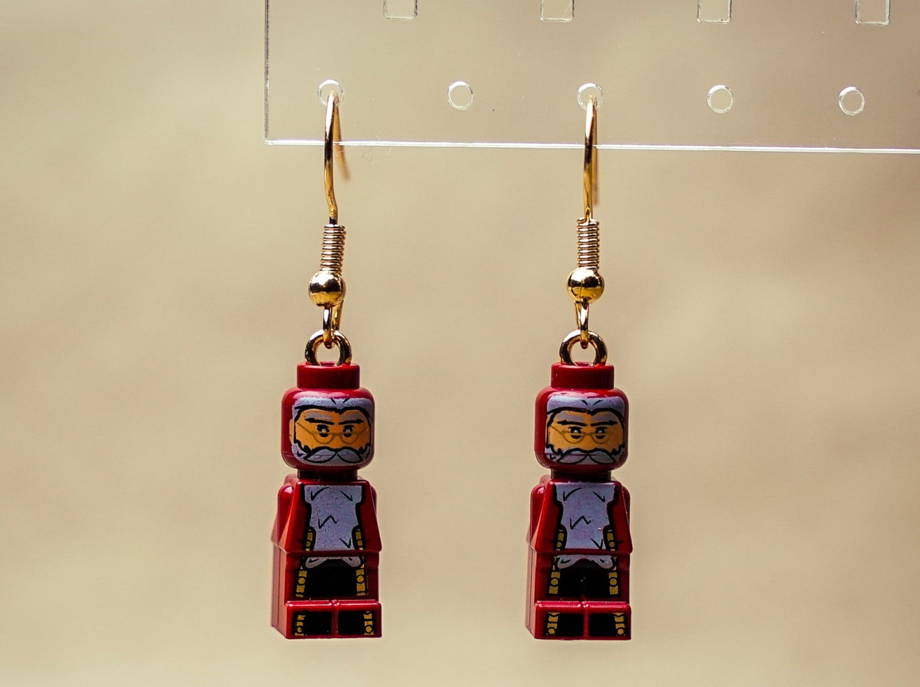 StudBee - Micro Dumbledore Wizard Earrings | Handcrafted with Authentic LEGO® Bricks | Harry Potter - StudBee