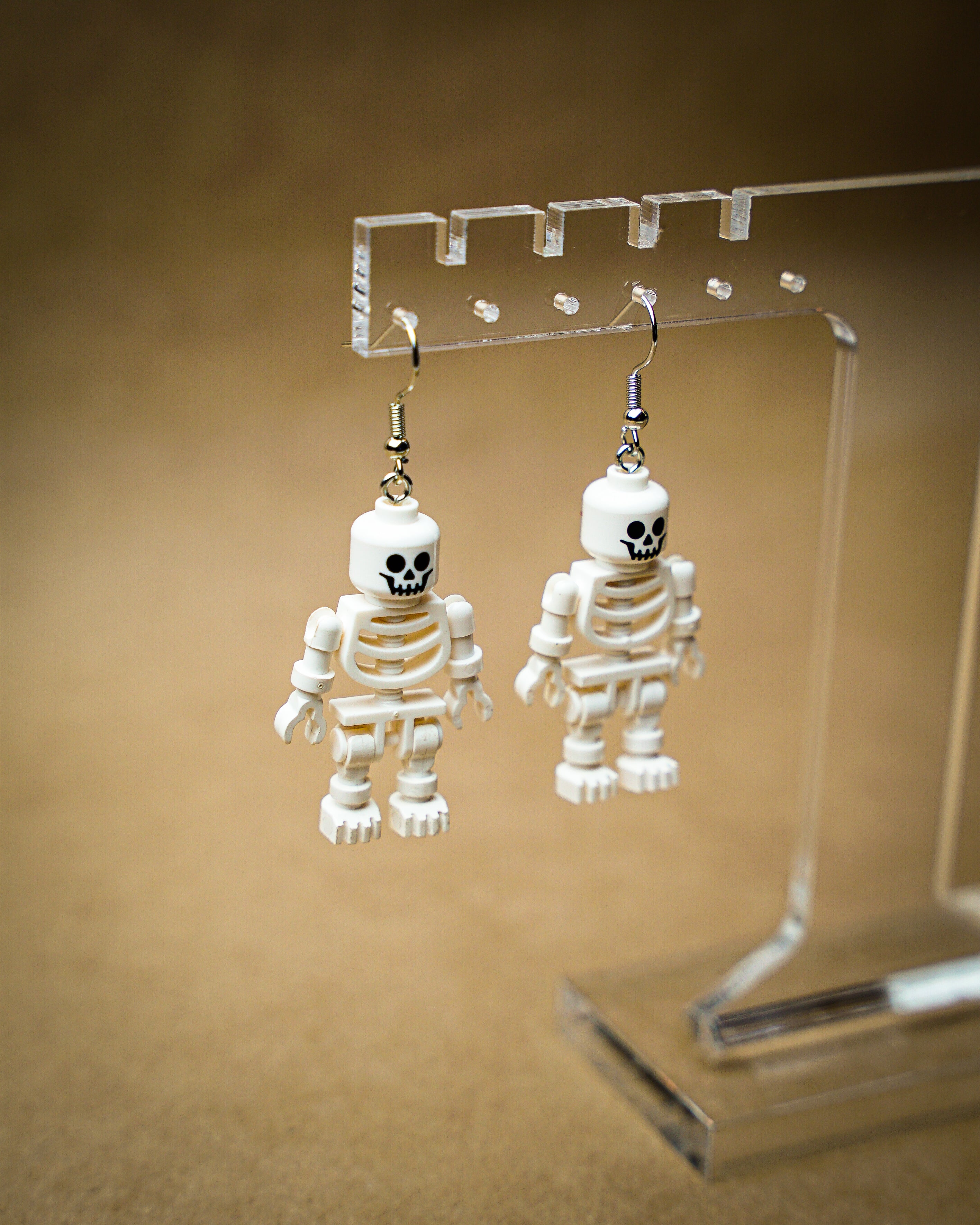 StudBee - Dancing Skeleton Bones LEGO Minifigure Earrings - StudBee