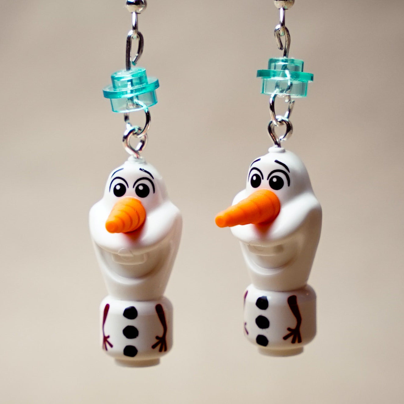 StudBee - Miniature Summer Loving Snowmen Earrings, Handmade with LEGO® Minifigures - StudBee