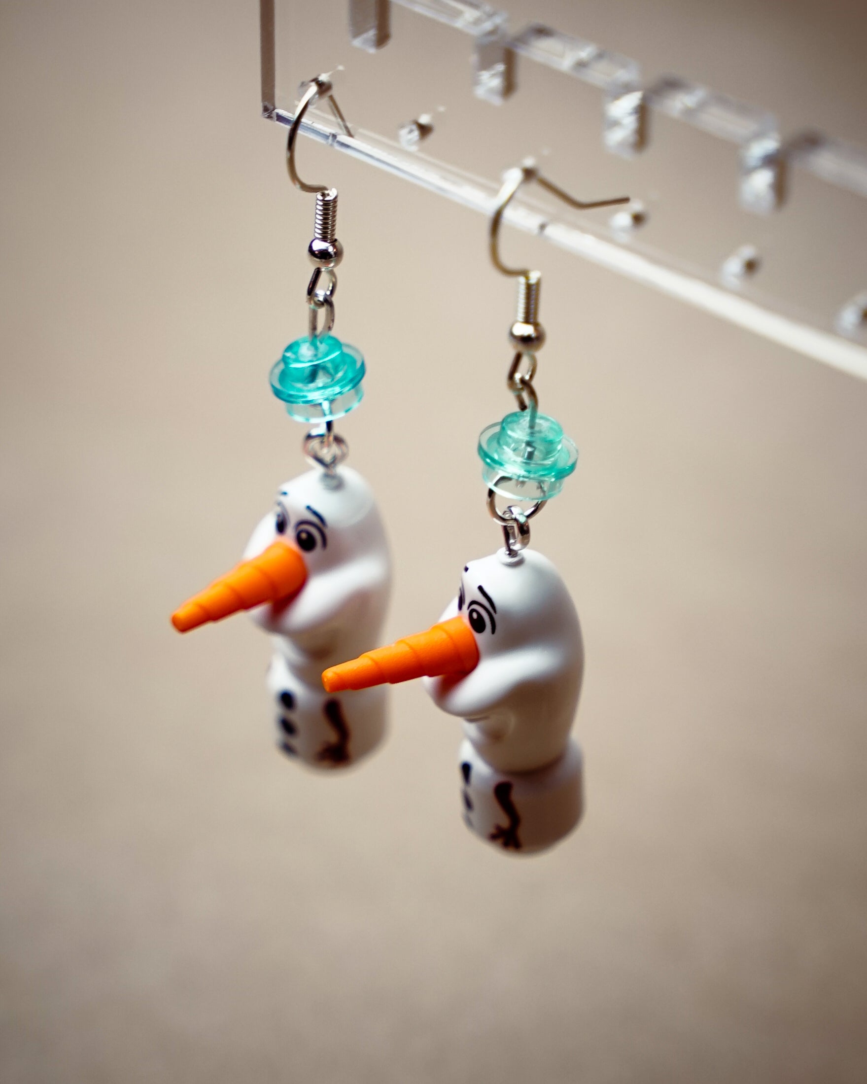 StudBee - Miniature Summer Loving Snowmen Earrings, Handmade with LEGO® Minifigures