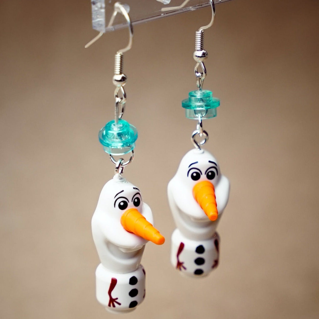 StudBee - Miniature Summer Loving Snowmen Earrings, Handmade with LEGO® Minifigures - StudBee